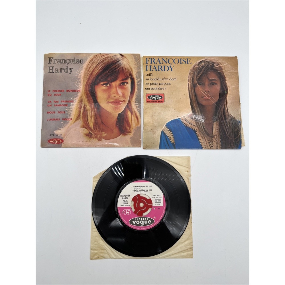 Lot of 3 Françoise Hardy 7" EP Vinyl Records French Vogue Original 1960s